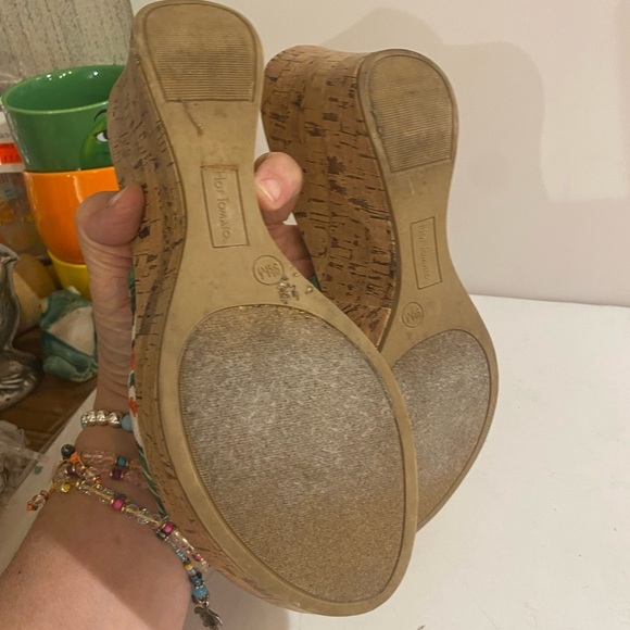 Hot Tomato Cork Wedge Sandals size 9 /12 M (KC) - Picture 13 of 16